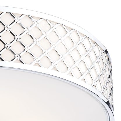 Civic 5 Light Flush Large Polished Chrome