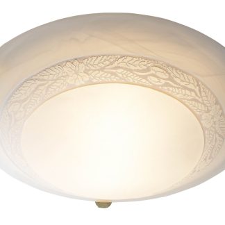 Damask 50CM Flush Brass & Glass