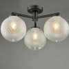 Wayne Bathroom 3 Light Semi Flush Matt Black Glass IP44 - Image 3
