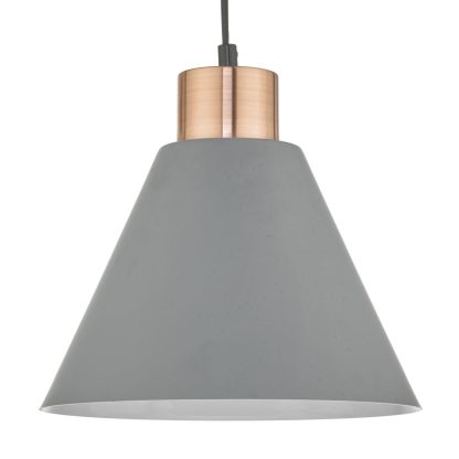 Zocalo 1lt Pendant Grey & Copper - Image 3