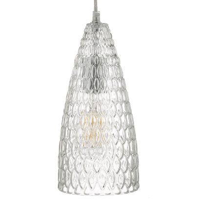 Zuka Pendant Polished Chrome & Textured Glass - Image 3