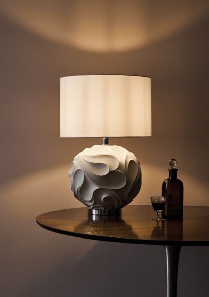 Zachary White Linen Drum Shade 43cm - Image 2